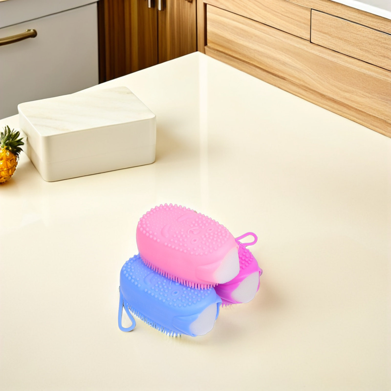 3Pcs Silicone Body Scrubber Du - Body Brush 评论和价格